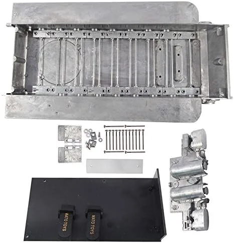 Vista 2 de Mato 1/16 Chasis de metal con tensor de riel panel trasero para Heng Long 3818-1 RC German Tiger 1 tanque inferior casco robot chasis
