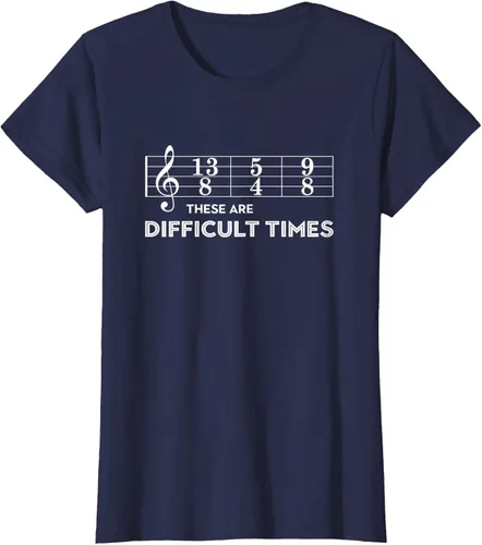 Vista 31 de Musician - Camiseta con texto en inglés "These are Difficult Times", talla S
