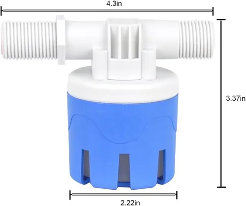 Vista 3 de Válvula automática de control de nivel de agua, válvula de flotador de 1/2 pulgada para el tanque de agua, canal de agua