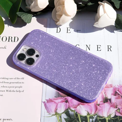 Vista 5 de MATEPROX Compatible con iPhone 13 Pro, funda protectora brillante para niñas y mujeres, para iPhone 13 Pro de 6.1 pulgadas 2021 (morado)