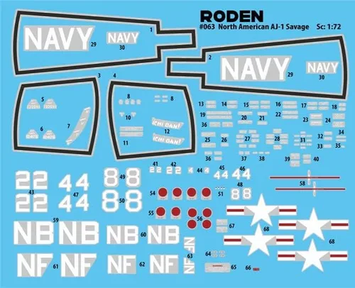 Vista 2 de Roden 063-1/72 - North American AJ-1 Savage, kit de modelo de plástico a escala