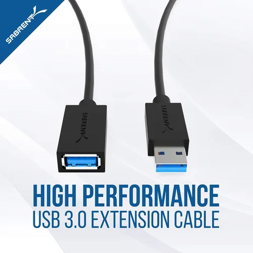 Vista 3 de SABRENT Carcasa de disco duro externo de aluminio SATA ultradelgada USB 3.0 a 2.5 pulgadas + cable de extensión USB 3.0 de 22 AWG de 3 pies