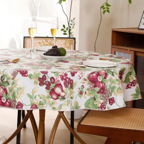 Vista 4 de Walrus Mantel redondo de vinilo con reverso de franela, impermeable, a prueba de aceite, de PVC, resistente a las manchas, lavable, para mesa