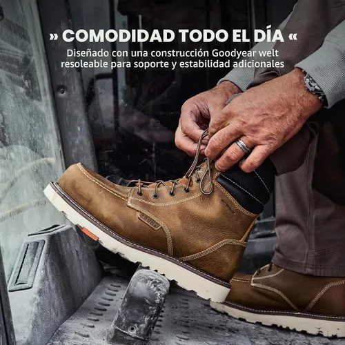 Vista 4 de BRUNT Marin Welted (Comp Toe) - 8" Waterproof Safety Toe Wedge Work Boot - Goodyear Welt Construction - EH & ESR Rated - Oil & Slip Resistant