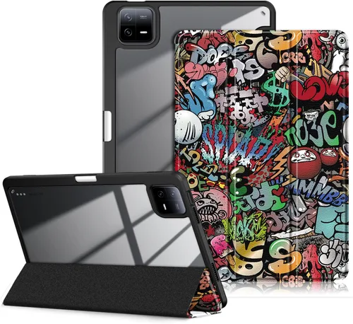 Vista 11 de Funda para Xiaomi Pad 6 de 11 pulgadas, carcasa rígida transparente para Xiaomi Pad6 Pro 2023, con encendido y apagado automático, azul oscuro