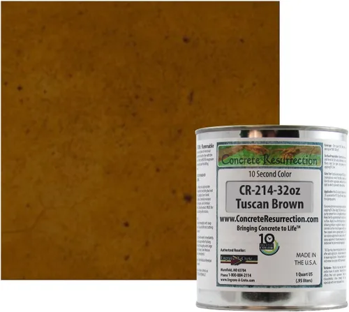 Vista 6 de Tinte profesional para hormigón de secado rápido, fácil de usar. Tinte de acetona Concrete Resurrection de 10 segundos color 32 oz (ámbar)
