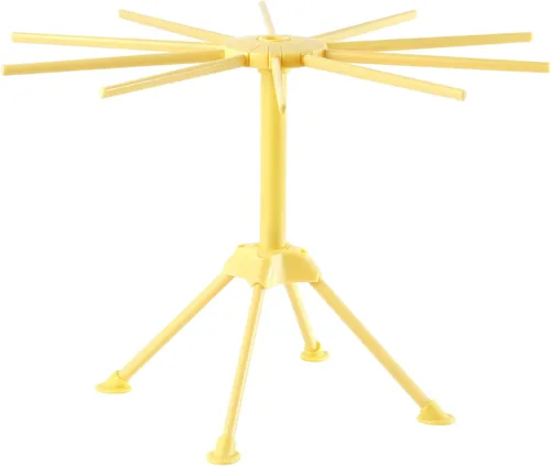 Vista 8 de Ourokhome Escurridor plegable de pasta, plástico plegable casero para espaguetis frescos, colgador de fideos para cocina con 10 brazos, estable