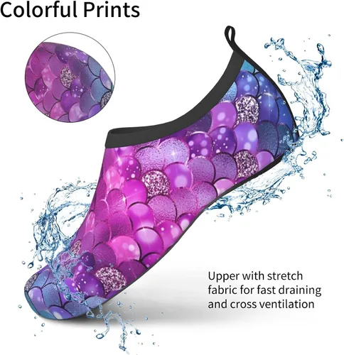 Vista 5 de Star Rainbow Unicorn Burning Water Shoes Barefoot Aqua Quick-Dry Socks Yoga Swim Beach Slip-On Socks for Women Men