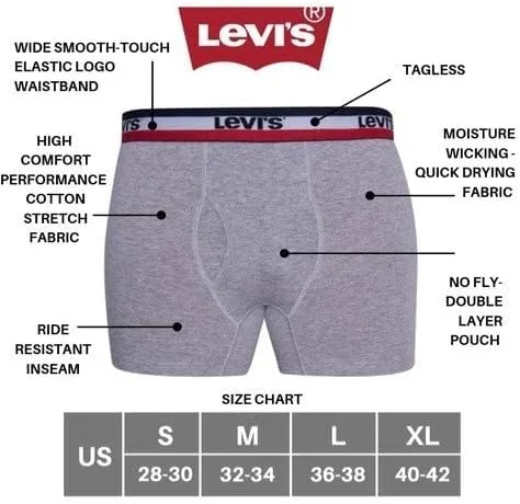 Vista 7 de Levi's Calzoncillos tipo bóxer transpirables y elásticos para hombre, paquete de 4