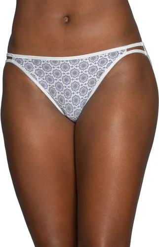 Vista 126 de Vanity Fair Bragas de bikini con tira para mujer, Illumination, con elástico sedoso y ribete de satén Paquete de 3 Negro (Midnight Black)