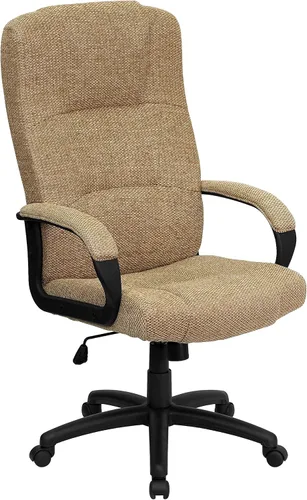 Vista 10 de Flash Furniture Rochelle Silla de oficina giratoria ejecutiva de tela gris con brazos