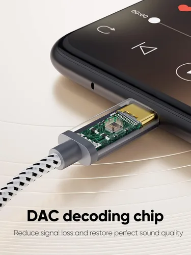 Vista 2 de CableCreation Cable USB C a conector auxiliar de audio de 0.138 in (4 pies), cable estéreo de auriculares tipo C a 0.138 in compatible con iPhone 16