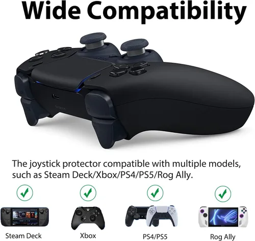 Vista 2 de (4 Pack) Miimall Compatible with Steam Deck Joystick Protectors, Invisible Elastic Clear TPU Anti-Wear Protector Ring for Steam DeckXbox PS4 PS5