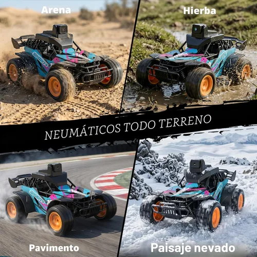 Vista 5 de Coche de control remoto FPV con pantalla de 2.8 pulgadas, cámara HD ajustable de 60°, aplicación y control de radio de 2.4G, 2 modos de velocidad