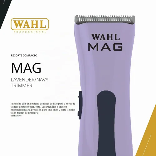 Vista 2 de Wahl Professional Sterling Mag - Batería de iones de litio con motor giratorio inalámbrico Lightweight Ultra Quiet Trimmer for Hair, Beard & Neck