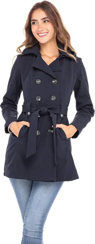 Vista 7 de Sebby Collection - Gabardina para mujer con revestimiento suave con capucha desmontable Negro