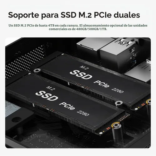 Vista 4 de Beelink Mini PC SER5 MAX, AMD Ryzen 7 6800H (8C/16T, hasta 4.7GHz), mini computadora 32G LPDDR5 RAM 1TB NVMe PCIE4.0 SSD, mini computadora