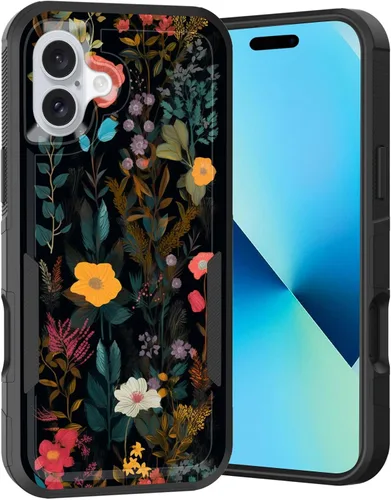 Vista 110 de Funda para iPhone Air, doble capa híbrida resistente resistente a prueba de golpes de policarbonato duro + funda protectora de silicona suave
