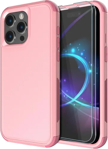 Vista 10 de Diverbox Funda para iPhone 15 Plus [a prueba de golpes] [a prueba de caídas] [protector de pantalla de vidrio templado], funda de protección
