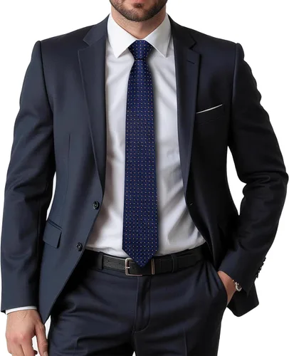 Vista 164 de Dubulle Corbata tejida de cachemira para hombre y gemelos de pañuelo para hombre, conjunto de gemelos para boda formal y negocios