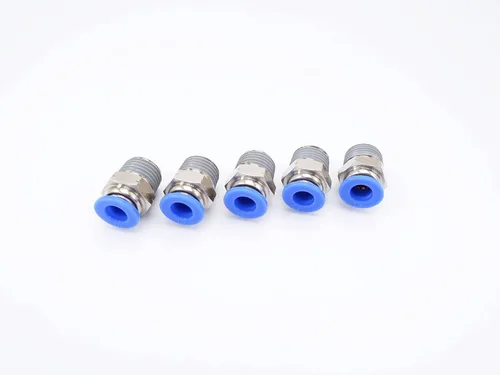 Vista 33 de Conexión de conexión de 1/2" OD x 1/2" macho NPT rosca, línea de agua recta macho neumática, conectores de empuje rápido (paquete de 4)