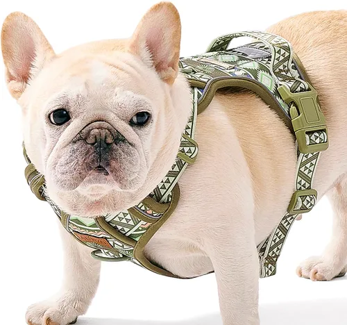 Vista 13 de Arnés para perro sin tirones, chaleco ajustable para perro para caminar fácilmente, material Oxford transpirable, arnés reflectante para mascotas