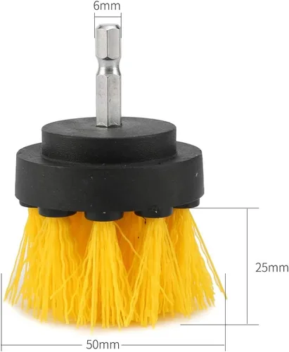 Vista 3 de Juego de 3 cepillos de limpieza para taladro, cepillo de limpieza multiusos, para lechada, piso, bañera, ducha, azulejos, baño y superficie de cocina