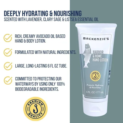 Vista 2 de MACKENZIE'S Harbor & Home Lotion - Regalos para pescadores - Regalos para hombres - Regalos para mujeres - Loción natural para manos - Hidratante