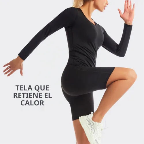 Vista 3 de Nano Hertz Traje de sudor para sauna, moldeador de cuerpo, camiseta de manga larga para mujer