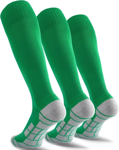 Vista 13 de CWVLC - Calcetines de fútbol (1/3/5 pares) calcetines altos hasta la rodilla, para deportes de equipo, para adultos, jóvenes y niños