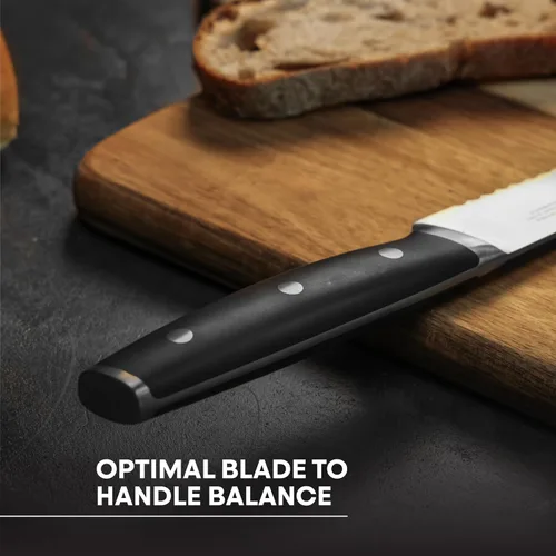Vista 3 de MasterChef Cuchillo para pan de 33 cm con hoja de acero inoxidable de alto carbono y mangos triples remachados, cuchillo de cocina profesional