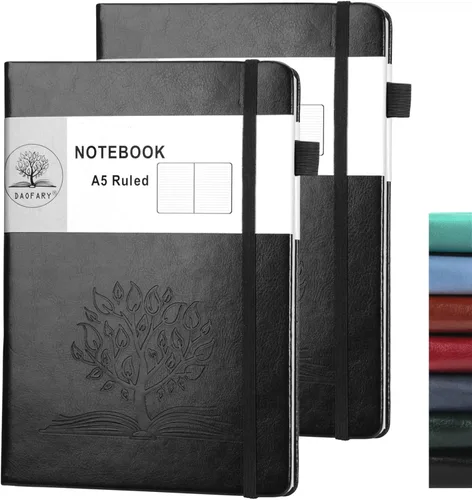 Vista 13 de Daofary Cuaderno de puntos con soporte para bolígrafo, cuaderno de cuadrícula de puntos A5 con 160 páginas, papel grueso de 2.95 oz/yd², diario