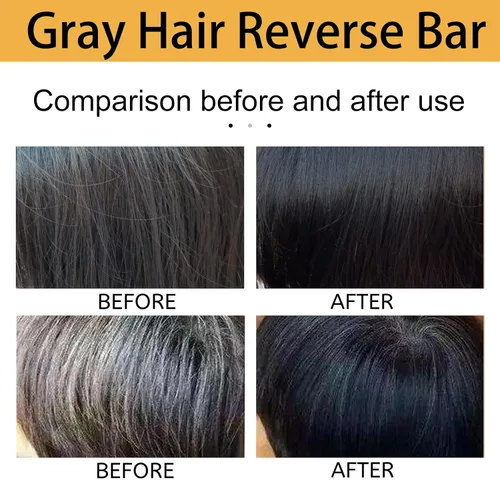 Vista 5 de Barra de champú oscuro, 3 piezas de cabello gris, oscurecimiento del cabello, para hombres y mujeres