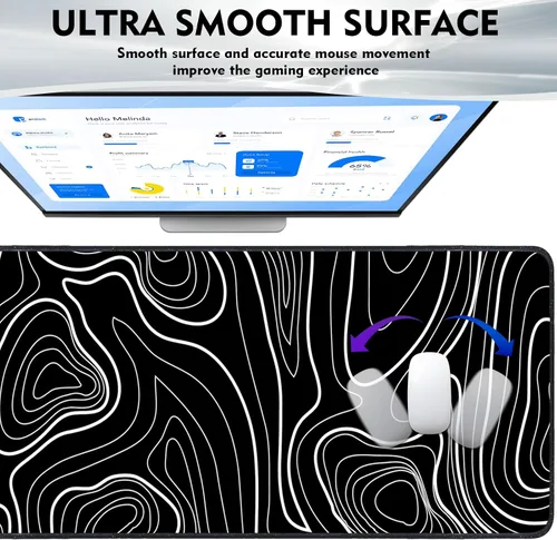 Vista 10 de XXXL - Alfombrilla de mouse para juegos, alfombrilla de mouse grande para escritorio, alfombrilla de mouse extendida, con base de goma