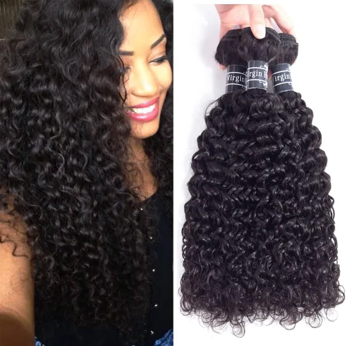 Vista 16 de Amella Paquetes de cabello humano rizado birmano con extremo en espiral de 14 pulgadas, 3C4A, 100% sin procesar, virgen, birmano, extensiones