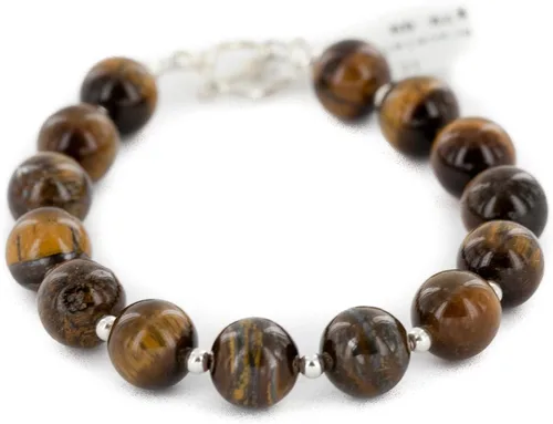 Vista 2 de $80al por menor etiqueta auténtico Navajo fabricado por Adel Morgan ojo de tigre natural nativo americano pulsera