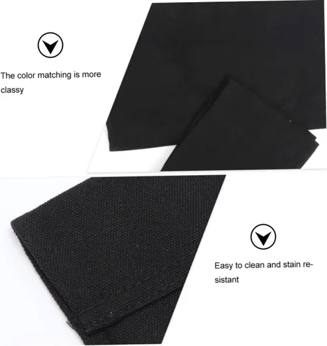Vista 4 de BESPORTBLE 1 juego de funda de repuesto de lona, color negro, casual, para silla de director, asiento y respaldo de lona con palo de madera