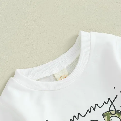 Vista 3 de Meiweileya Conjunto de sudadera de manga larga con letras divertidas para bebés, niñas y niños pequeños