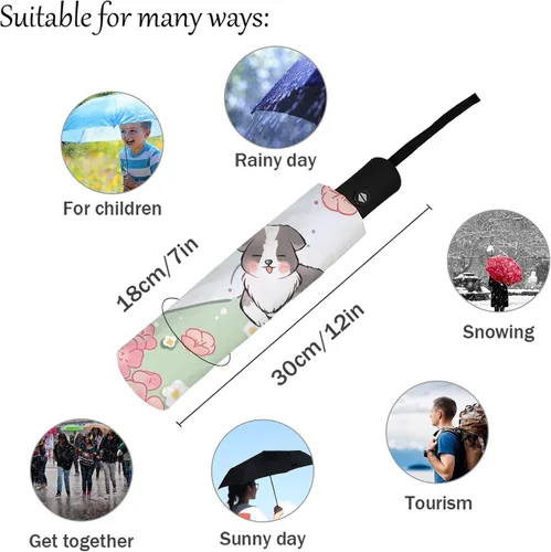Vista 2 de DHDM Parasol Umbrella for Outdoor Automatic Eight Strands Rain Umbrella Adults Shade Umbrellas