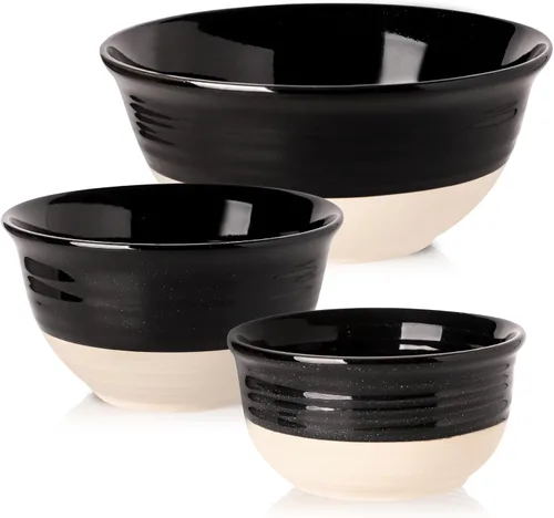 Vista 22 de HASENSE - Cuencos de sopa de cerámica y cuencos de cereal, juego de 6 cuencos de 20 onzas para cocina, juego de cuencos apilables para ramen