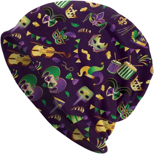 Vista 9 de LAIPUTER Gorro de punto de quimioterapia cerrado estándar para días festivos, gorra holgada y holgada para mujeres y hombres