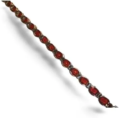 Vista 2 de Preciosa pulsera flexible de plata esterlina .925 granate natural