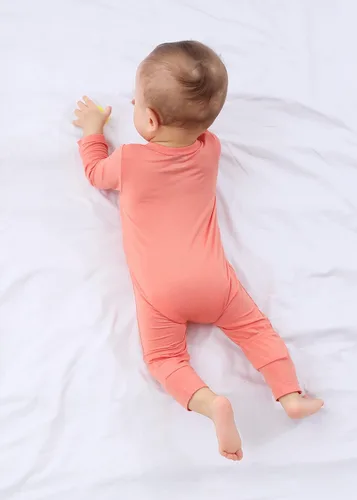 Vista 7 de GUISBY Mameluco sin pies para bebé, pijama de rayón con cremallera de 2 vías con manga larga