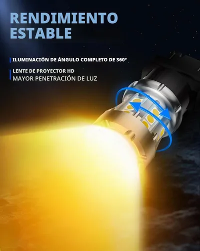 Vista 3 de Marsauto Bombilla LED de señal de giro, 3157 LED ámbar para reemplazo de luz de señal de giro delantera/trasera, con espejo convexo a reflector