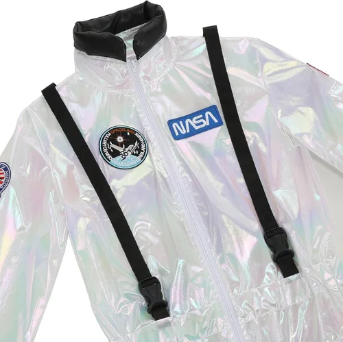 Vista 10 de GRAJTCIN Disfraz de astronauta para mujer, traje espacial brillante para Halloween, disfraz de astronauta