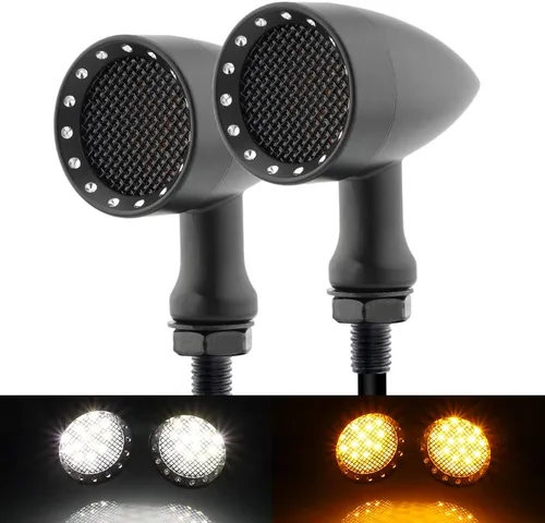 Vista 11 de TSUNG - Luz de señal direccional LED tipo bala para motocicleta, indicador pequeño, intermitente universal para la parte delantera y trasera