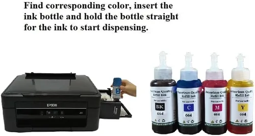 Vista 3 de Vivid Colors Tinta negra recarga botella de tinta 664 T664 T6641 forT-4500 ET-2500 ET-2550 ET-2600 ET-2650 ET-4550 RT-3600 ET-16500 ET-14000