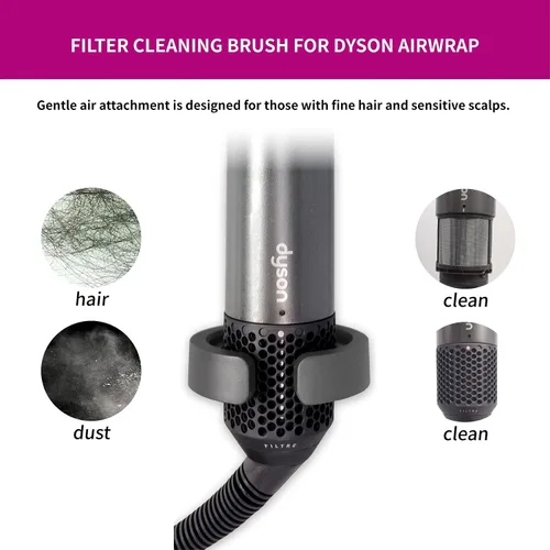 Vista 3 de Cepillo de limpieza de filtro compatible con Dyson Airwrap Styler HS01 HS05, accesorio de cepillo de limpieza de filtro