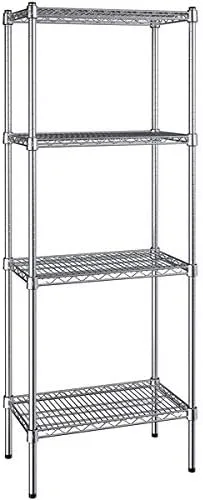 Vista 222 de Kit de 4 estantes de epoxi verde NSF de 21 x 72 pulgadas con postes de 86 pulgadas, estantería de almacenamiento resistente, kit de estantería