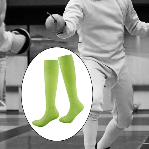 Vista 6 de Fancyes Calcetines de esgrima transpirables para absorción de sudor, equipo de esgrima, cómodos, atléticos, unisex, para juego de lámina de espada